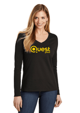 Load image into Gallery viewer, Quest Global - District ® Women’s Very Important Tee ® Long Sleeve V-Neck