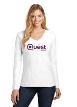 Load image into Gallery viewer, Quest Global - District ® Women’s Very Important Tee ® Long Sleeve V-Neck