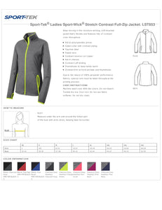 Mercy Health - Ladies Sport-Tek® Sport-Wick® Stretch Contrast Full-Zip Jacket